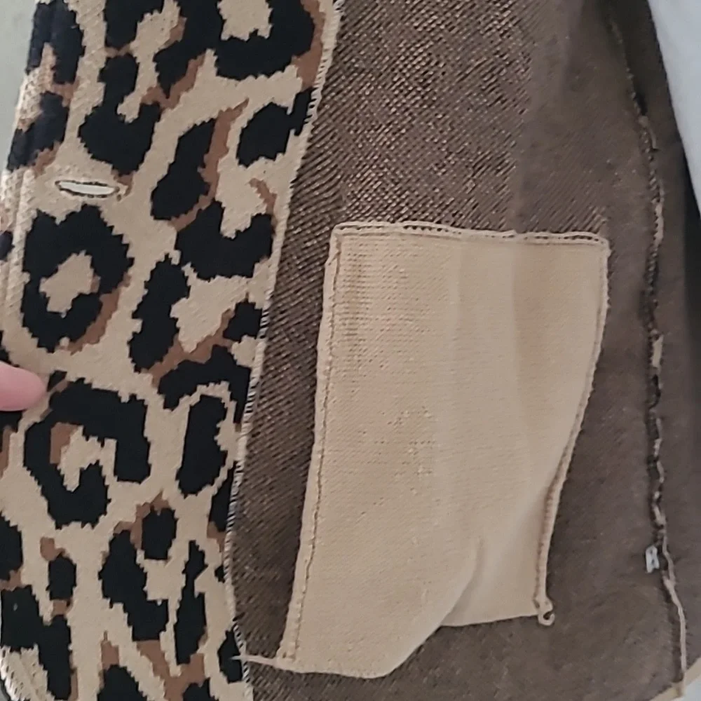 J. Crew Factory Schoolboy Sweater Blazer Animal Print Medium - Picture 8 of 11